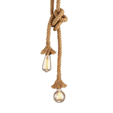 Популярный промышленный модный подвесной светильник из пеньковой веревки, металлический подвесной светильник Эдисона